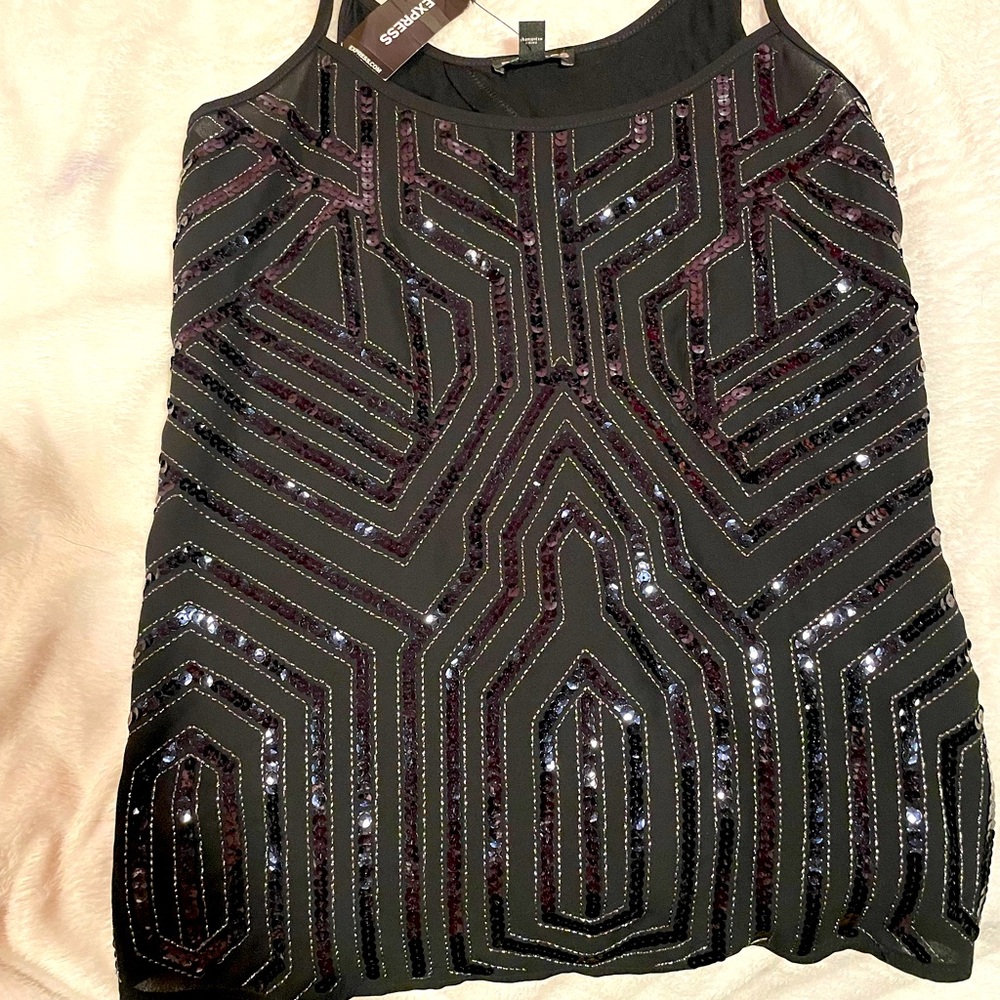 Express sequin top